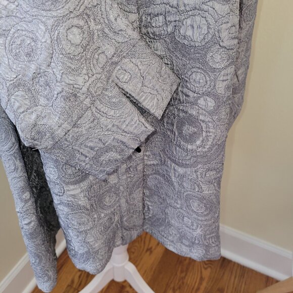 Moonlight Y&S Textured Silver Gray Oversized 3/4 Sleeve Jacket Women's Size S - Picture 9 of 13